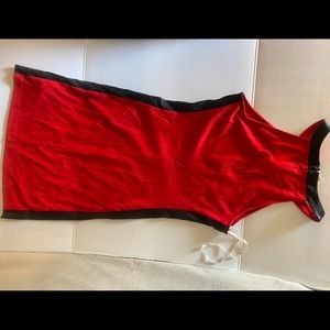 Red orientalist sleeveless dress